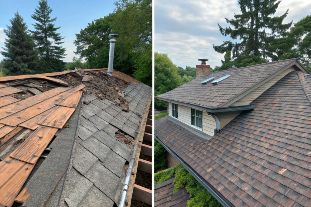 Roofing Google Ad Before and After Images