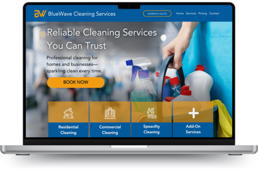 Free Cleaning Website Example