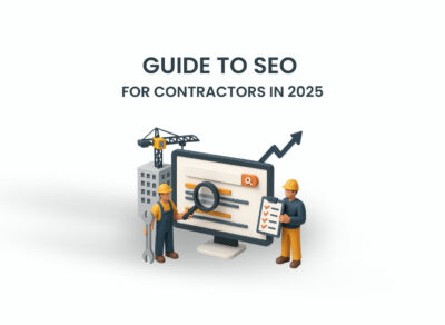 Illustration showing SEO growth for construction companies in 2025