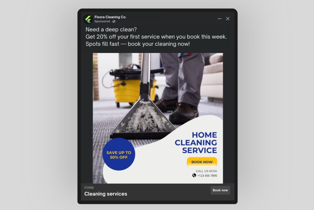 cleaning-facebook-ad-example