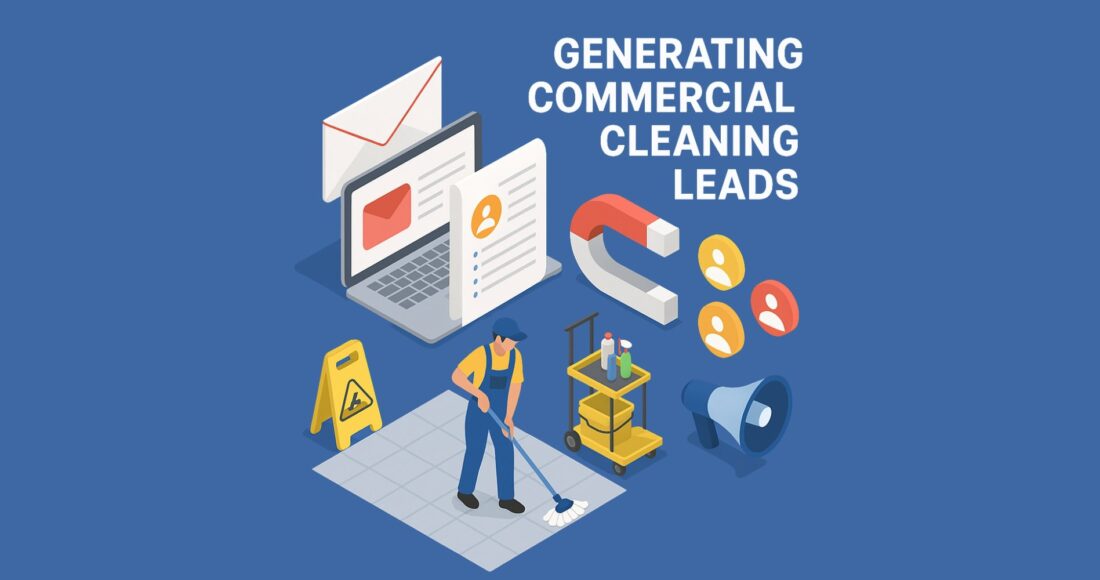 Isometric 3D Illustration for Commercial Cleaning Lead Generation
