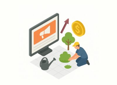 Isometric 3D Illustration for How to Run Effective Landscaping Ads