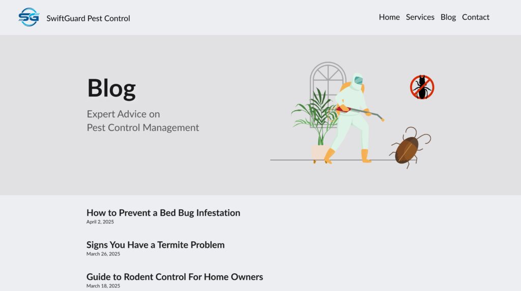 A blog boosts pest control SEO