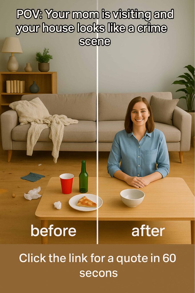 An example of a TikTok ad for a cleaning company showing the before and after