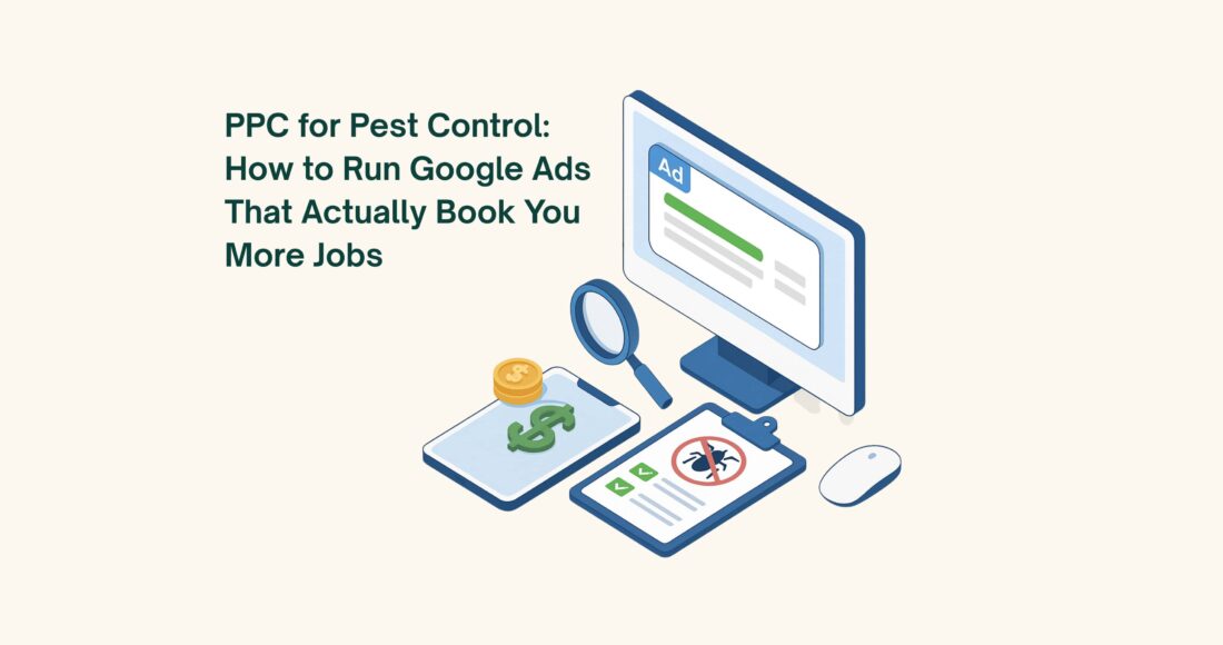 Isometric Illustration of a PPC Campaign for a Pest Control Business