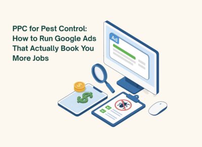 Isometric Illustration of a PPC Campaign for a Pest Control Business